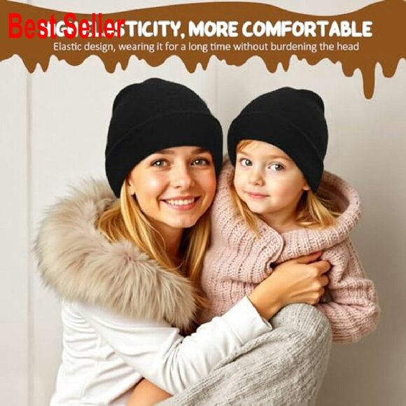 100% Merino Wool Double Layer Beanie Unisex Winter Hat Toque Cuffed main image 6